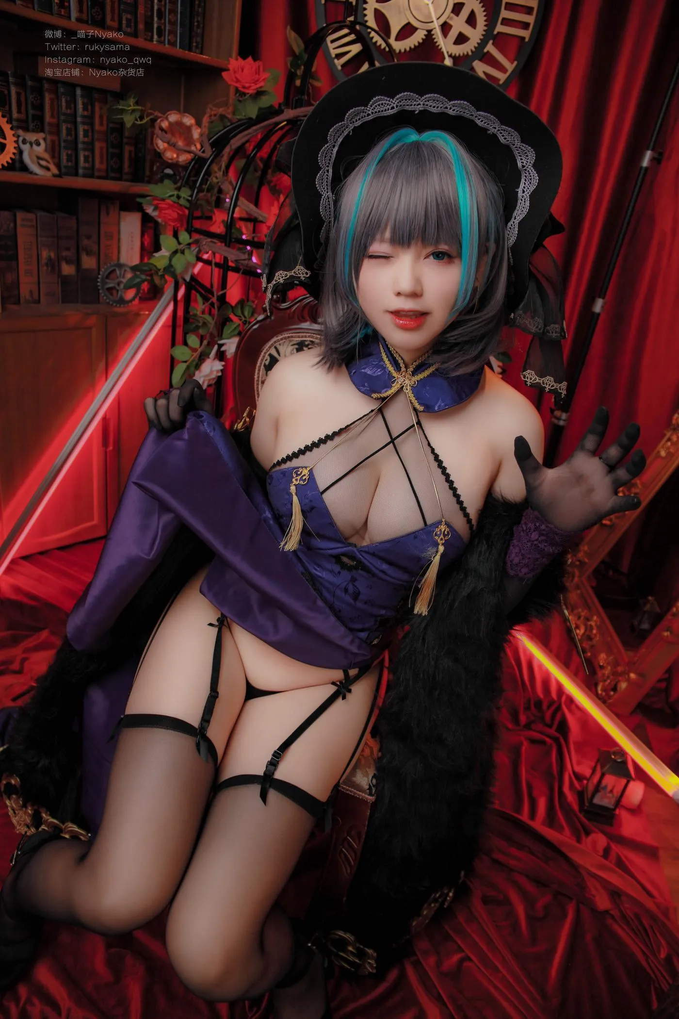 Nyako喵子 – NO.31 柴郡旗袍 [48P]插图7